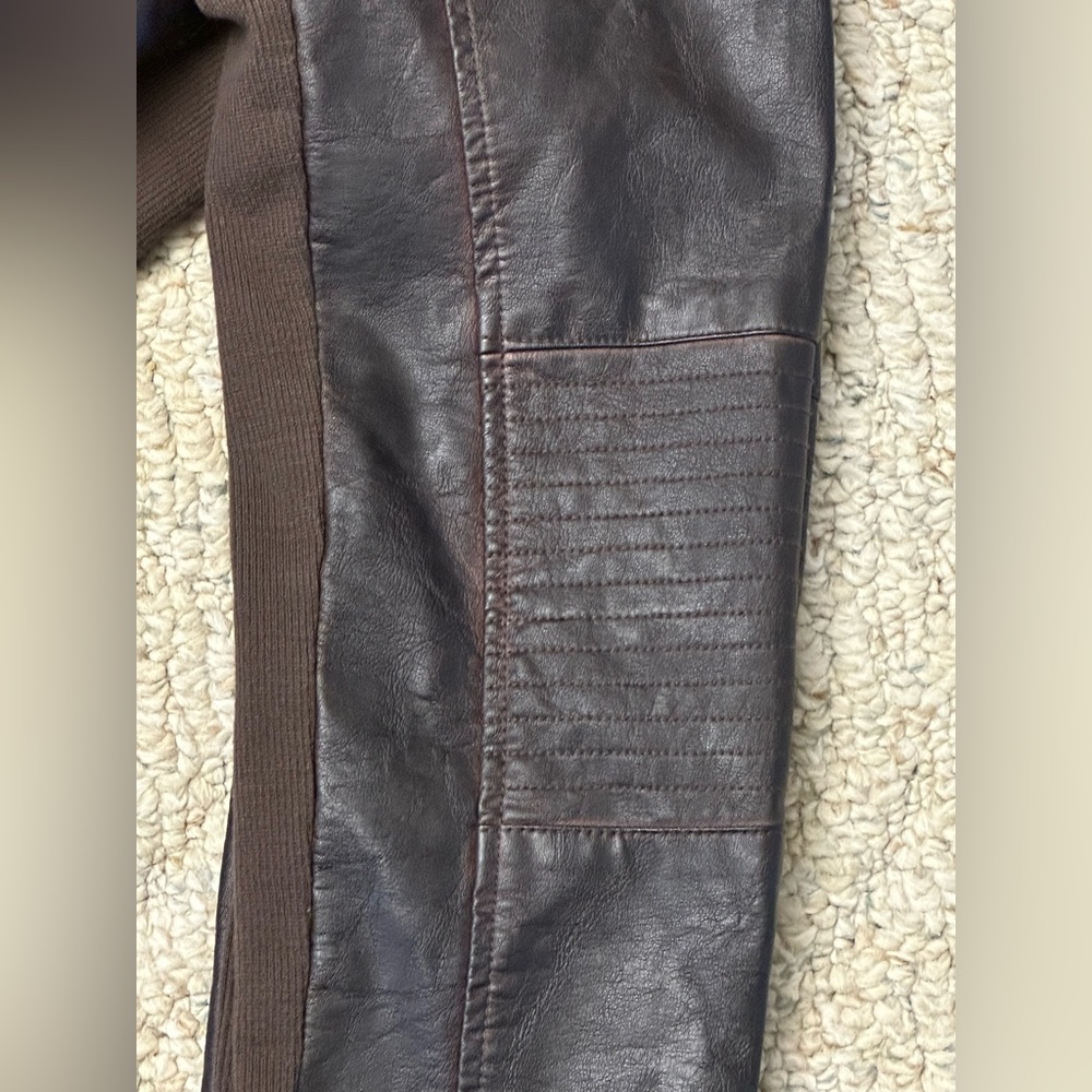 Maurice’s Faux Brown Leather Jacket Full Zip Size Large - Picture 13 of 15
